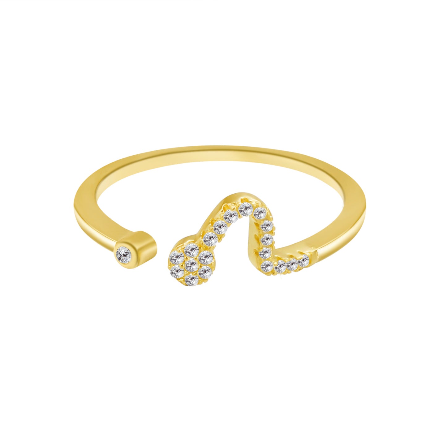 Gold Zodiac Sign Ring Electroplated Alloy Constellation Jewelry For Women And Girls Perfect Everyday Wear Shine