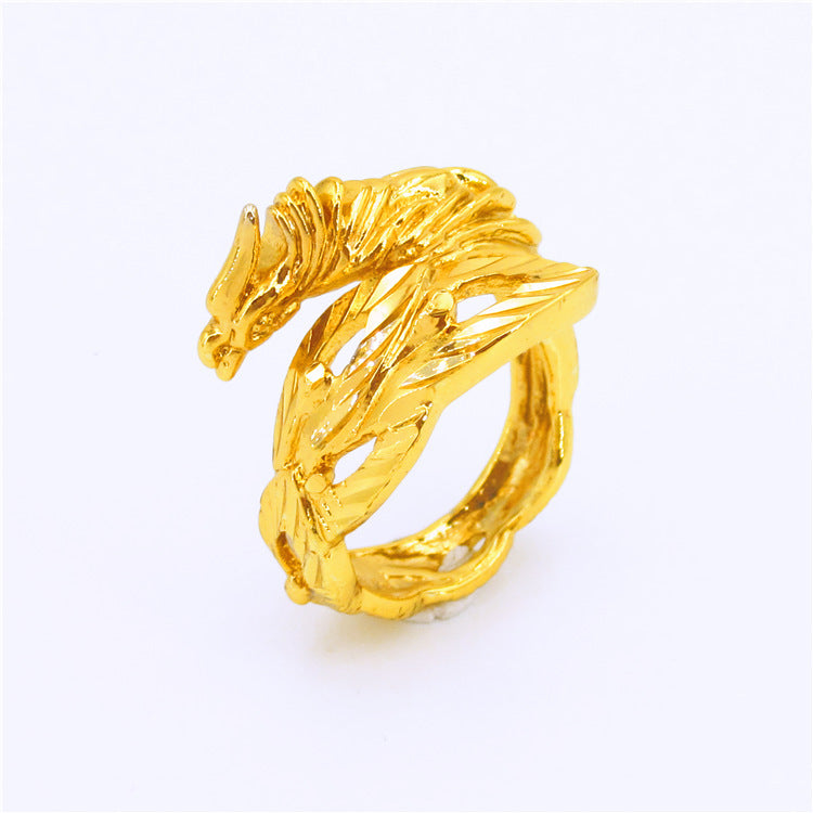 Unisex Zodiac Animal Ring Copper Adjustable Opening Vintage Silver Tone Three Dimensional Design Hand Finished