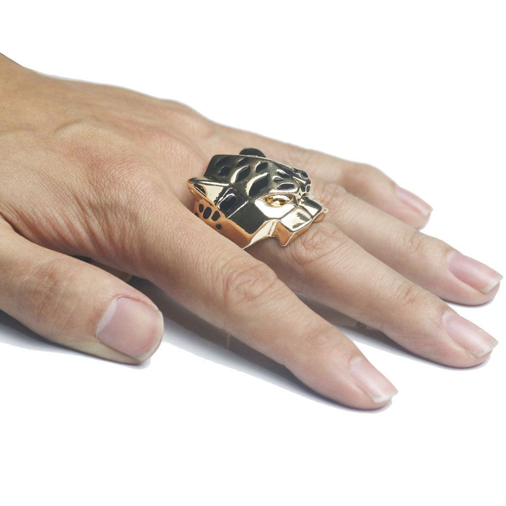 Mens Leopard Ring Animal Electroplated Alloy European American Style Jewelry Accessory Fashion Ring Elegant Ring