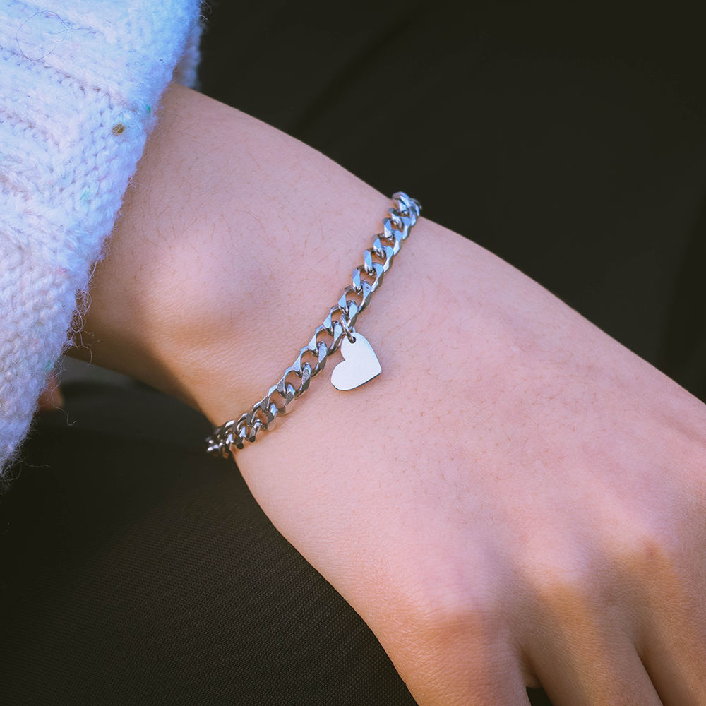 Couple Titanium Steel Heart Bracelets Matching Jewelry For Anniversary Gift For Couples Korean Electroplated Love