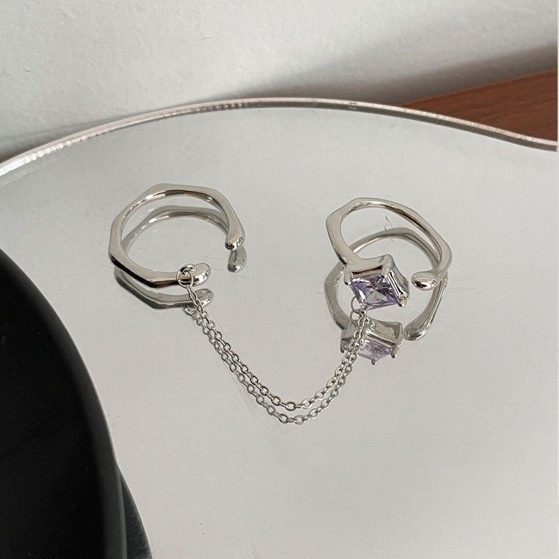 Womens Platinum Plated Geometrical Ring Alloy Square Design Jewelry Gift For Her Party Ring Elegant Gift For You