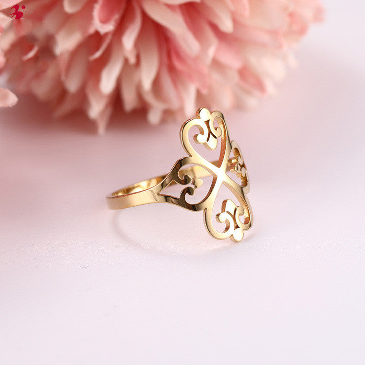 Stainless Steel Boho Ring Floral Star Nepal Style For Women