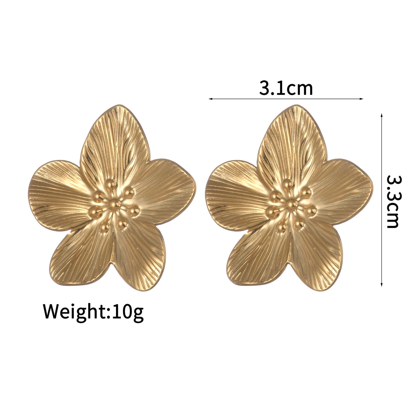 Textured Retro Gold Stainless Steel Flower Open Ring For Women Elegant Statement Jewelry Gift Idea Handcrafted Finish
