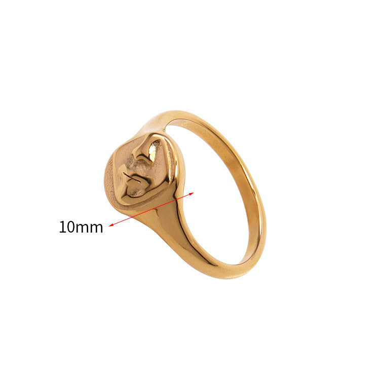 Hot Human Chest 18K Gold Plated Stainless Steel Ring