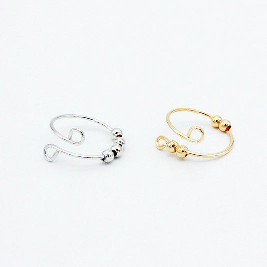 Rotating Anxiety Relief Ring Adjustable Fidget Band Geometric Alloy Electroplated Fashion Ring Cute Knuckle Ring