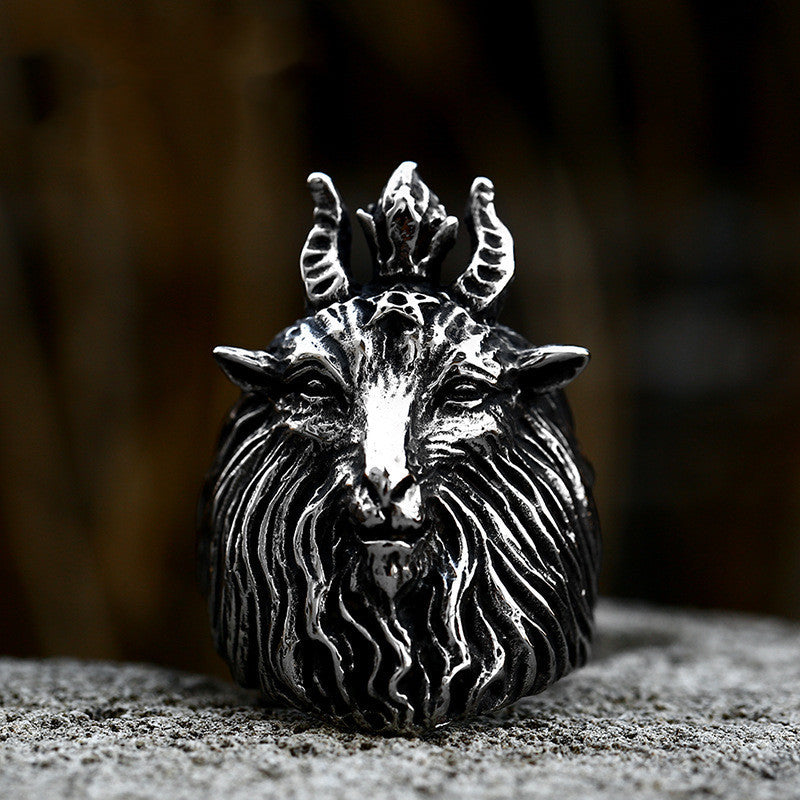 Unisex Titanium Steel Ring with Eagle and Lion Head Vintage Polished Biker Ring Fashion Jewelry Gift for Men and Women Party Daily Wear Statement Ring