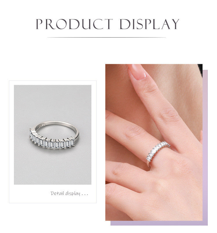 Sterling Silver Stackable Ring With Gold Plated Gemstones Inlay And Diamond Processing 925 Silver Ring For Her