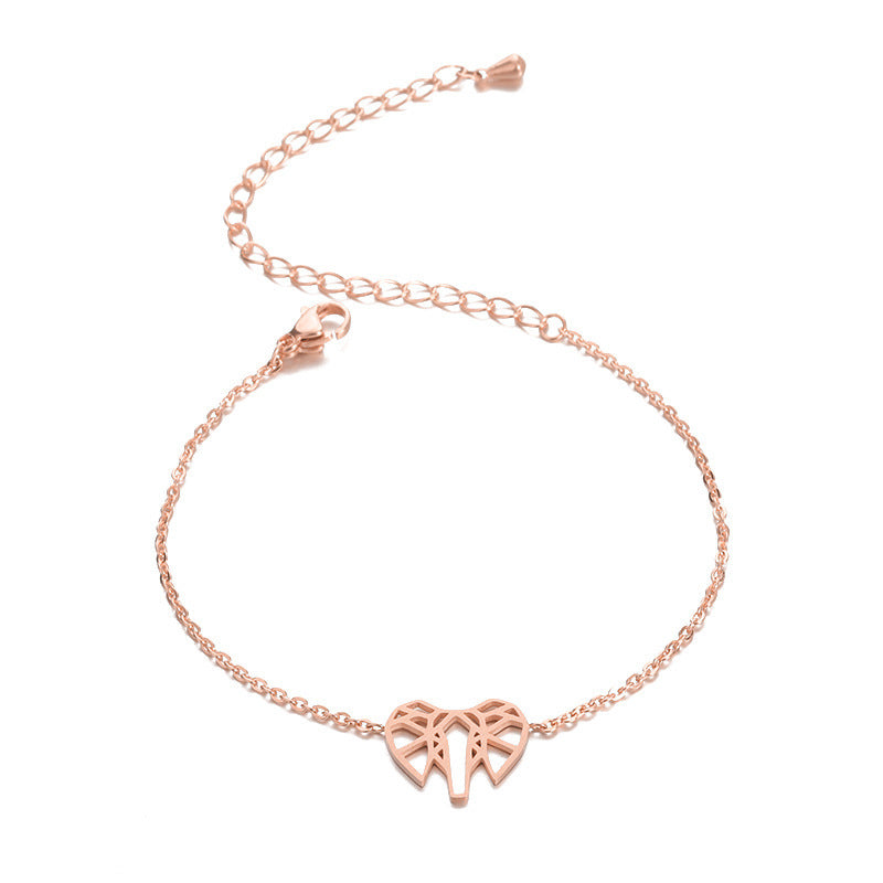 Gold Plated Stainless Steel Elephant Bracelet Geometric