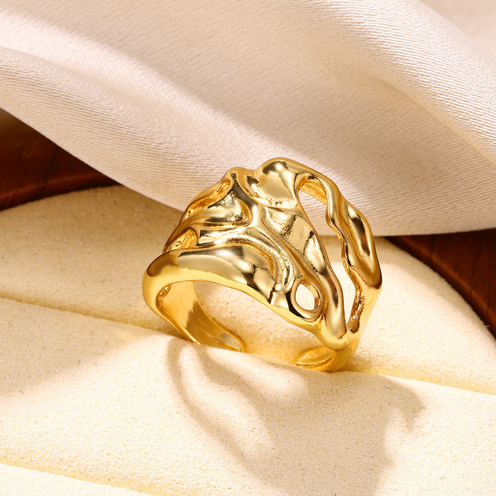 Unisex Lava Ring Electroplated Alloy Gold Silver Jewelry