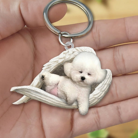 Dog Keychain Acrylic Fashion Accessory With Single Sided Printing Durable Key Ring 4 5 CMs Gift For Dog Lovers