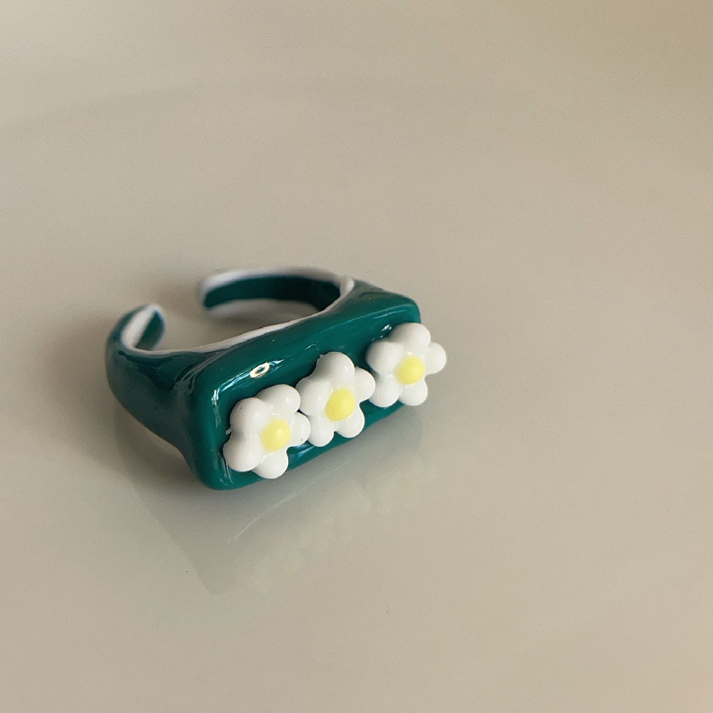 Alloy Ring Retro Enamel Dripping Oil Geometric Macaron Sweet Aesthetic Fashion Jewelry for Women Durable Style