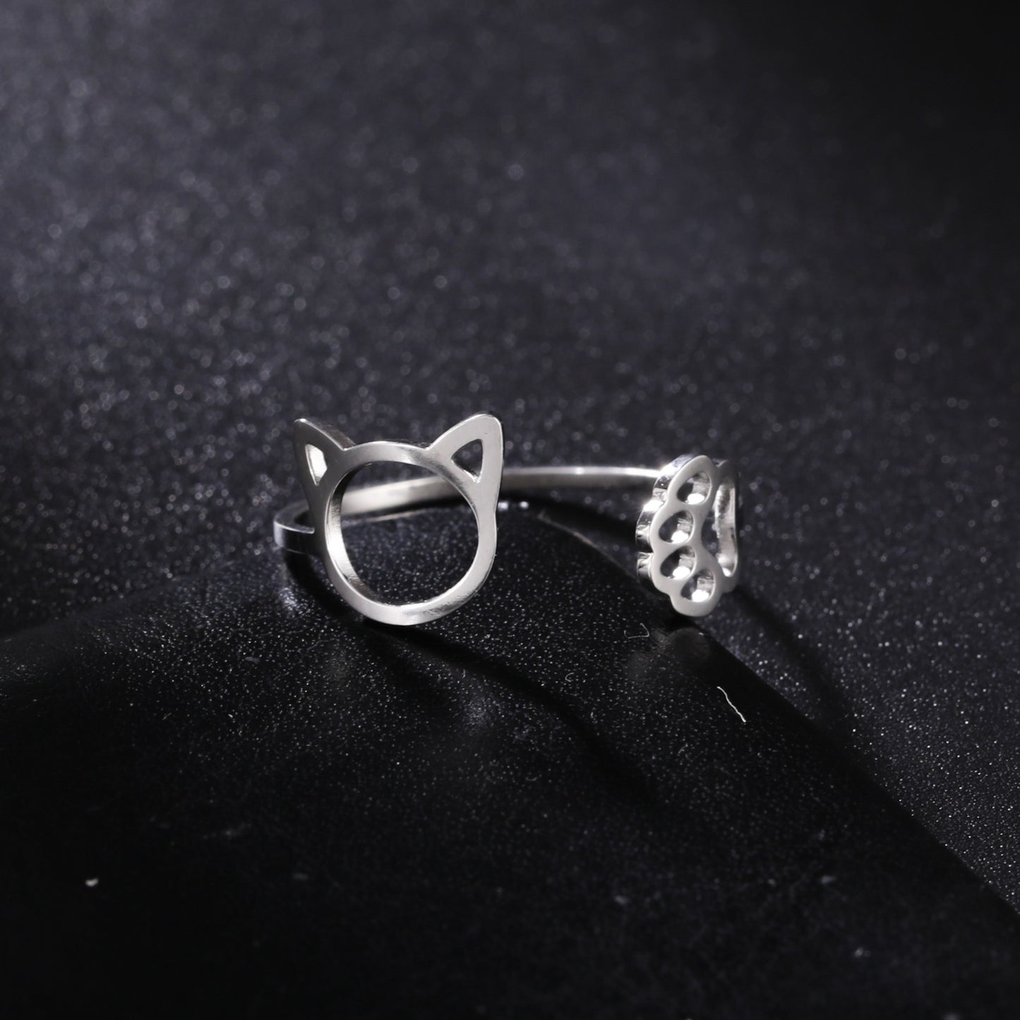 Cute Cat Claw Ring For Women And Girls Stainless Steel Electroplated Animal Ring Gift Fashion Jewelry Ring Gold