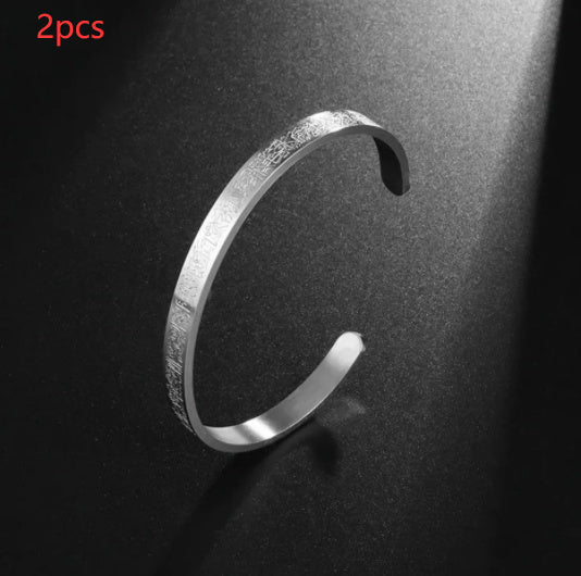 Stainless Steel Retro Style Bracelet For Men And Women Electroplated Bangle Jewelry In Steel Black Everyday Wear