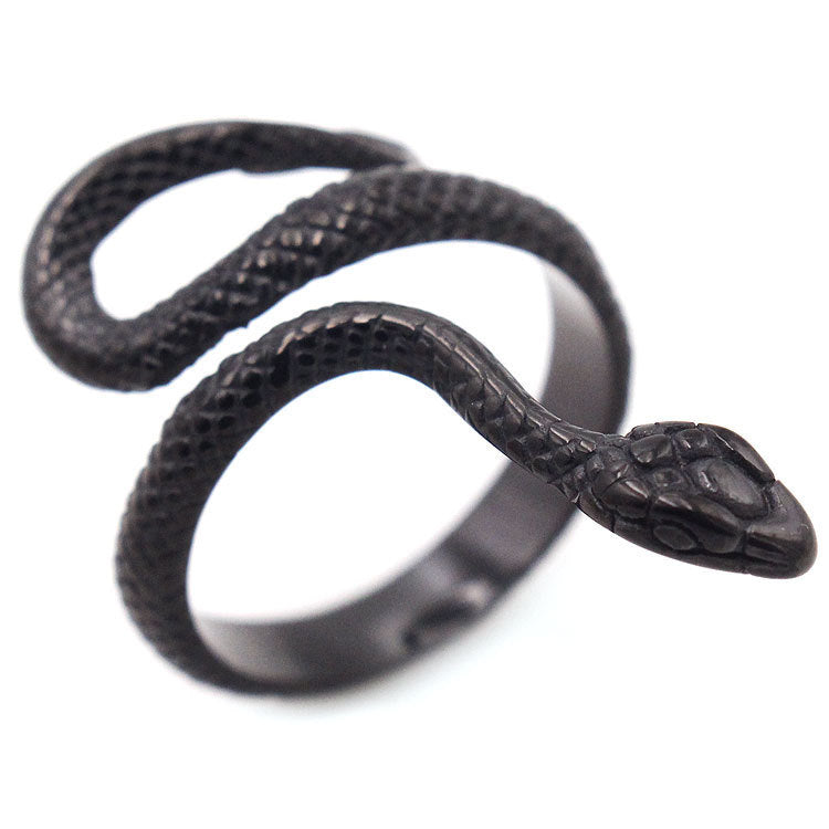 Vintage Mens Long Snake Titanium Steel Ring With Fashionable Minimalist Design And Electroplated Finishes Ultra