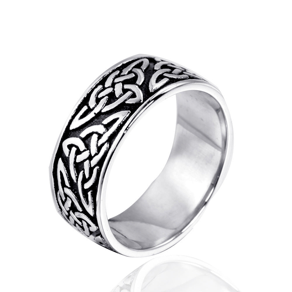 Mens Titanium Ring Geometric Design Polished Jewelry