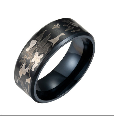 Mens Tungsten Gold Ring 8mm Polished Electroplated Hip Hop Style Korean Fashion Jewelry For Daily Wear Event Club