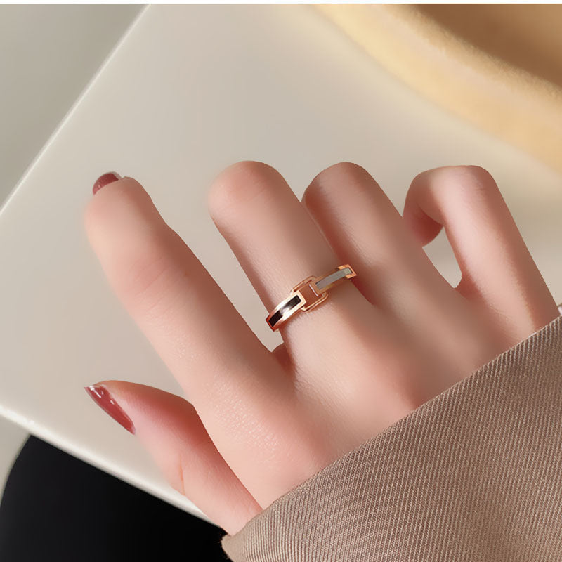 Geometric Couple Ring Electroplated Fashion Jewelry For Men And Women Korean Style Trendy Accessory Custom Processing