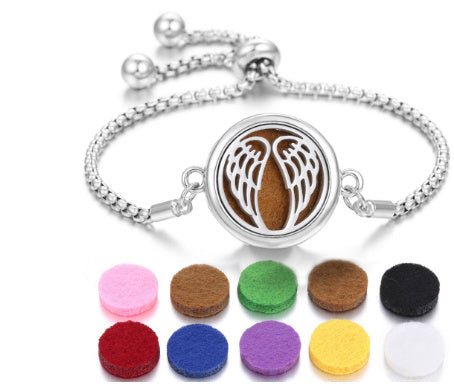 Aromatherapy Essential Oil Diffuser Unisex Bracelet Alloy Locket Electroplated Finish Jewelry Gift For Her Box