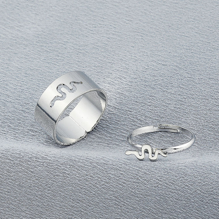 Couple Butterfly Rings Set Alloy Electroplated Matching Rings For Him And Her Punk Creative Not Inlaid Gold And Silver