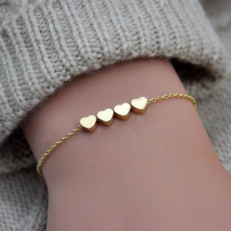 Womens Thin Chain Heart Bracelet Stylish Alloy Jewelry Gift For Her Anniversary Present Birthday Unique Design