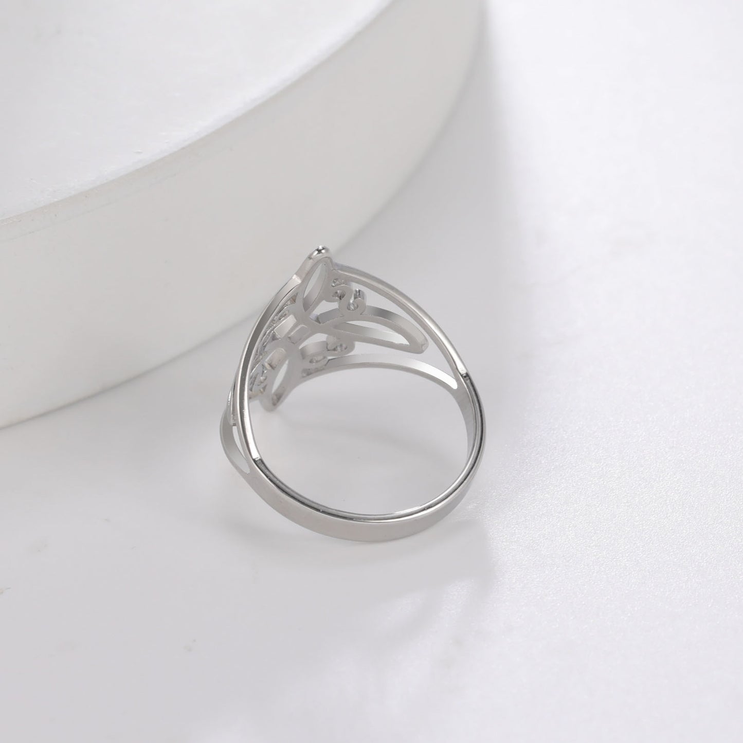 Stainless Steel Ring Square Design Pattern Ring Finish