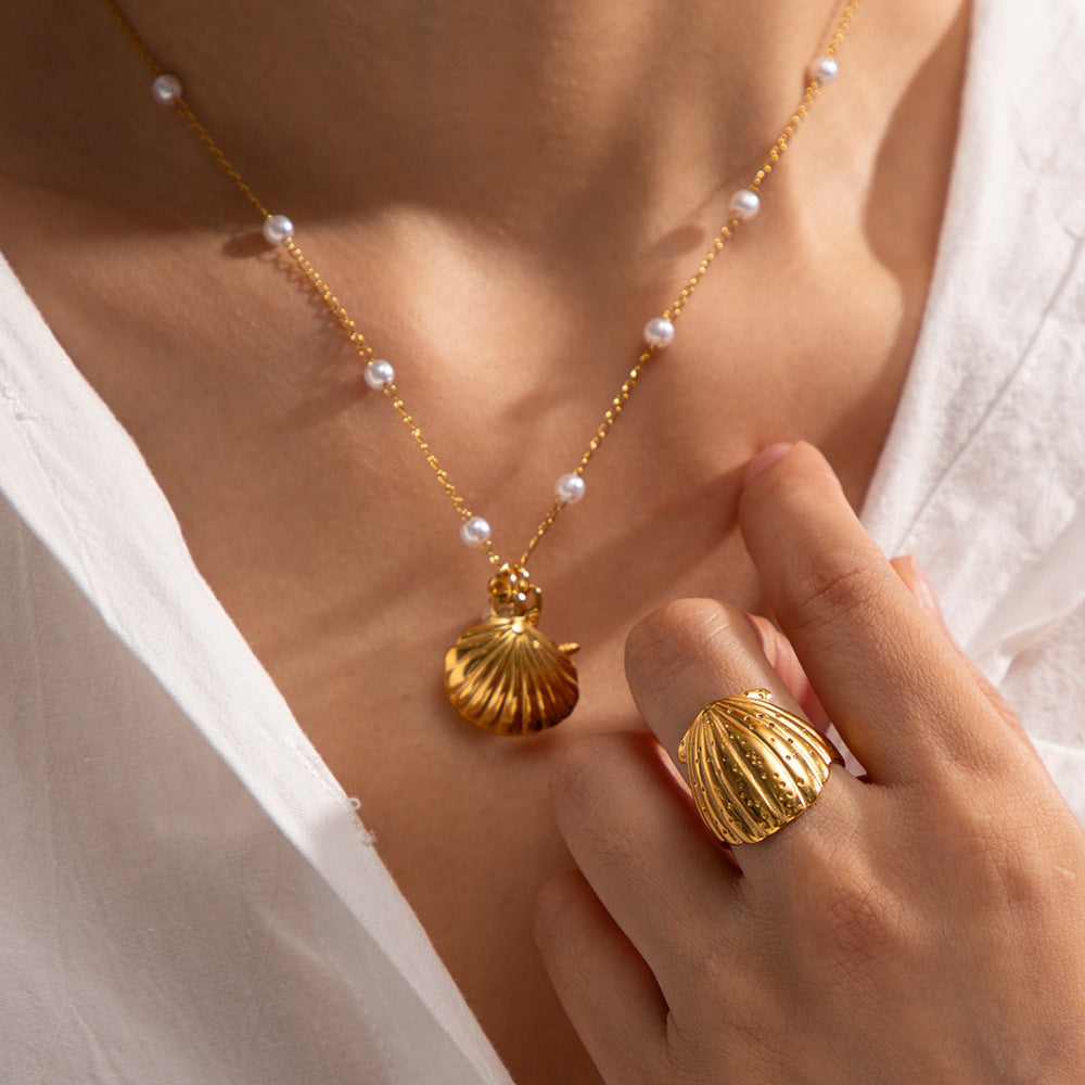 Geometric Stainless Steel Ring For Women Electroplated Shine