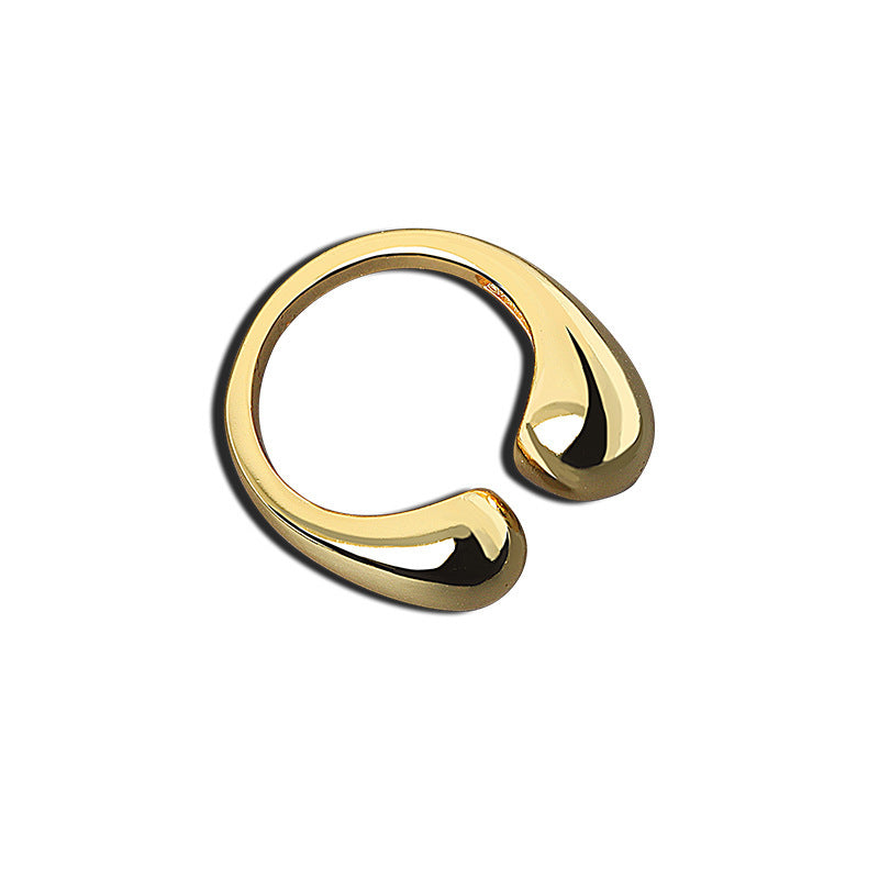 Unisex Adjustable Water Drop Ring Open Shape Copper Jewelry Platinum Gold Plating Fashion Accessory Everyday Wear