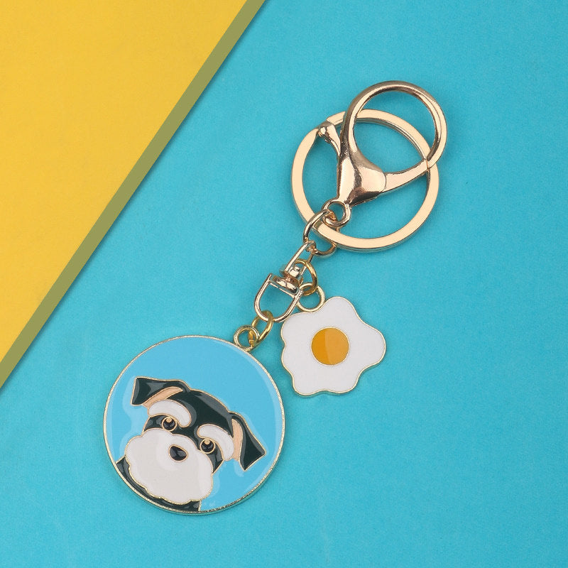 Metal Dog Breed Keychain Set Featuring Shiba Inu Schnauzer Shar Pei Falcon Durable Metal Keychain For Dog Lovers