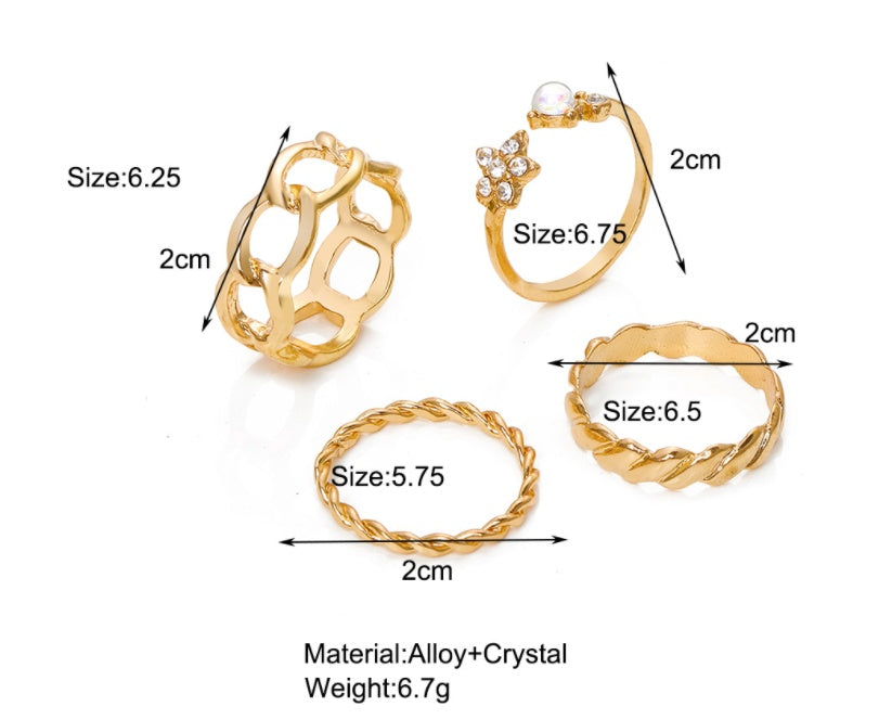 Heart Shaped Ring For Women Twisted Chain Electroplated Finish Retro Style Anniversary Birthday Wedding Jewelry