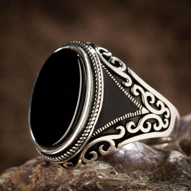 Mens Copper Ring Adjustable Retro Geometric Two Tone Fashion Ring Electroplated Metal Accent Ring Open Ring Men