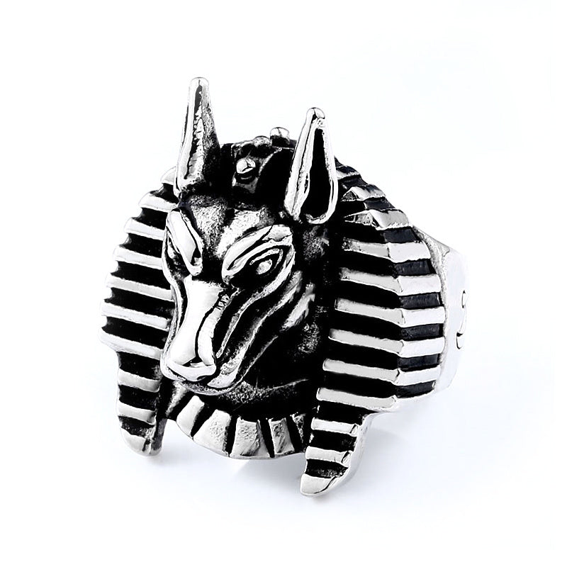 Men's Wolf Head Ring Stainless Steel Bold Retro Design For Men Fashion Accessories Durable Retro Style Jewelry