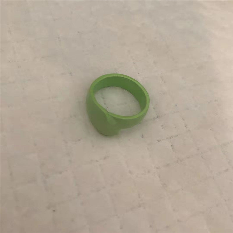 Rainbow Drop Macaron Ring Hollow Acrylic Geometric Style Korean Inspired Jewelry For Fashion Women Gift Travel