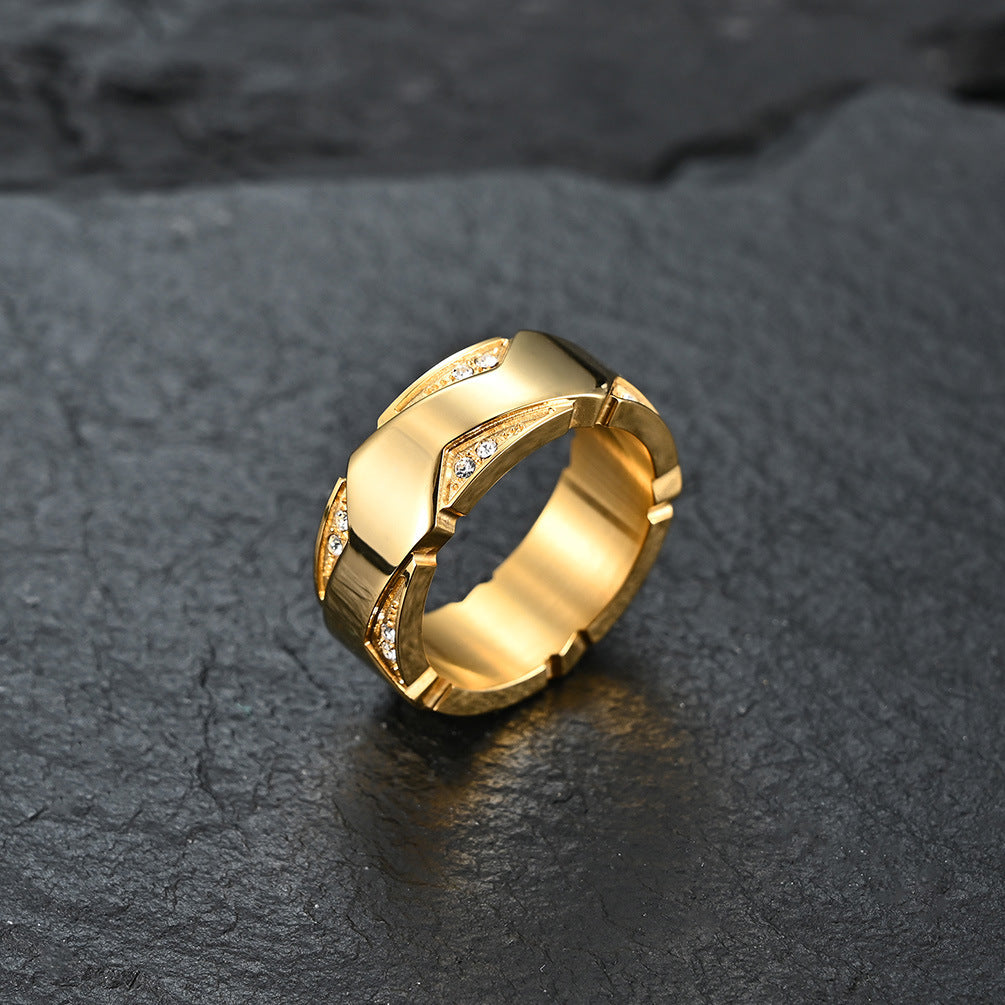 Mens Womens Couples Ring Durable Titanium Steel Geometric Design Style For Wedding Anniversary Jewelry Gift Idea