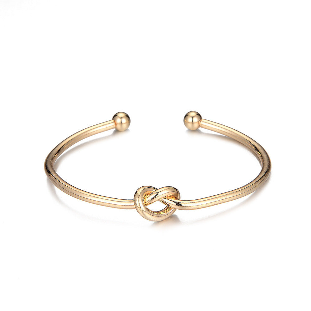 Womens Geometric Wave Knotted Bracelet Alloy Fashion Bangle Jewelry Packed Gift Diamond Design Tourism Commemorative