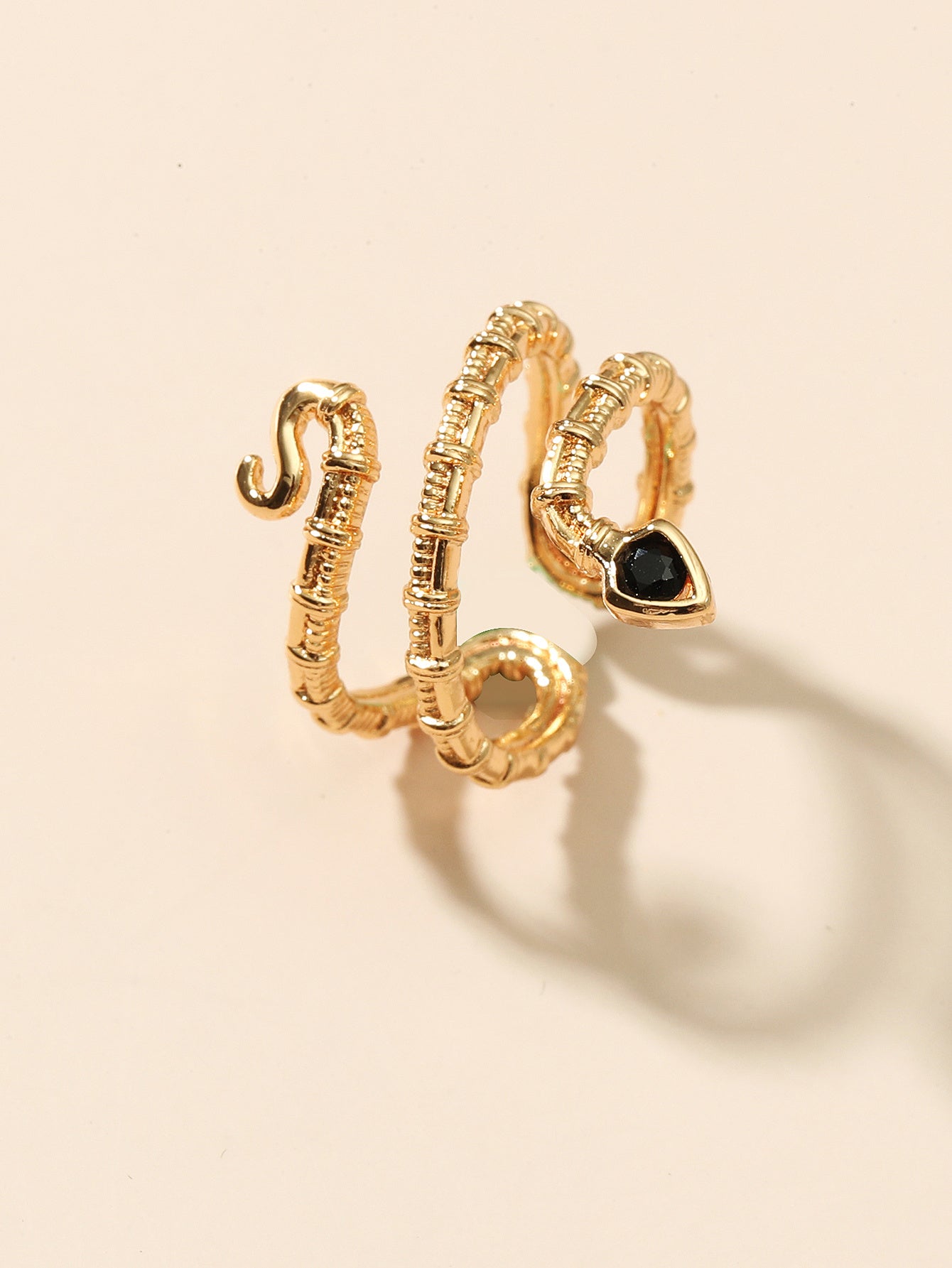 Womens Geometric Ring European Design Copper Zircon Ring Electroplated Finish Simple Fashion Ring Jewelry Chic