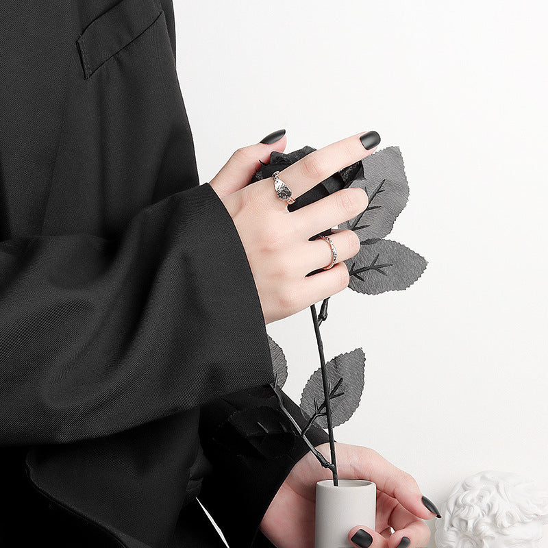 Geometric Copper Ring Adjustable Hollow Design Electroplated Platinum Gold 8mm Wide Fashion Statement Ring Now