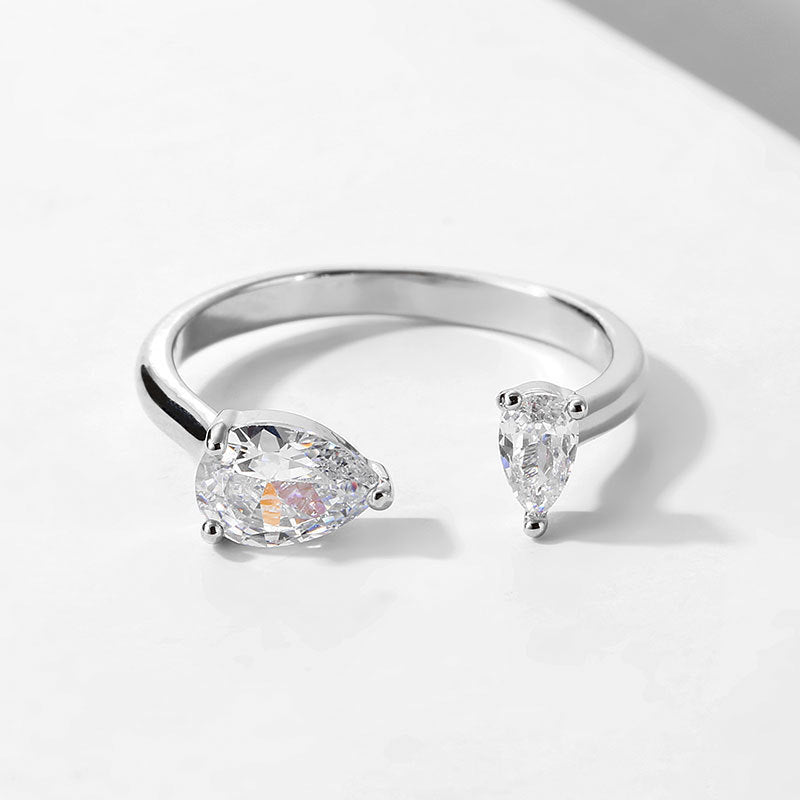 Womens Adjustable Stacking Ring Copper Inlaid Zircon Ring Fashion Jewelry Holiday Gift Individually Packed Fingertip