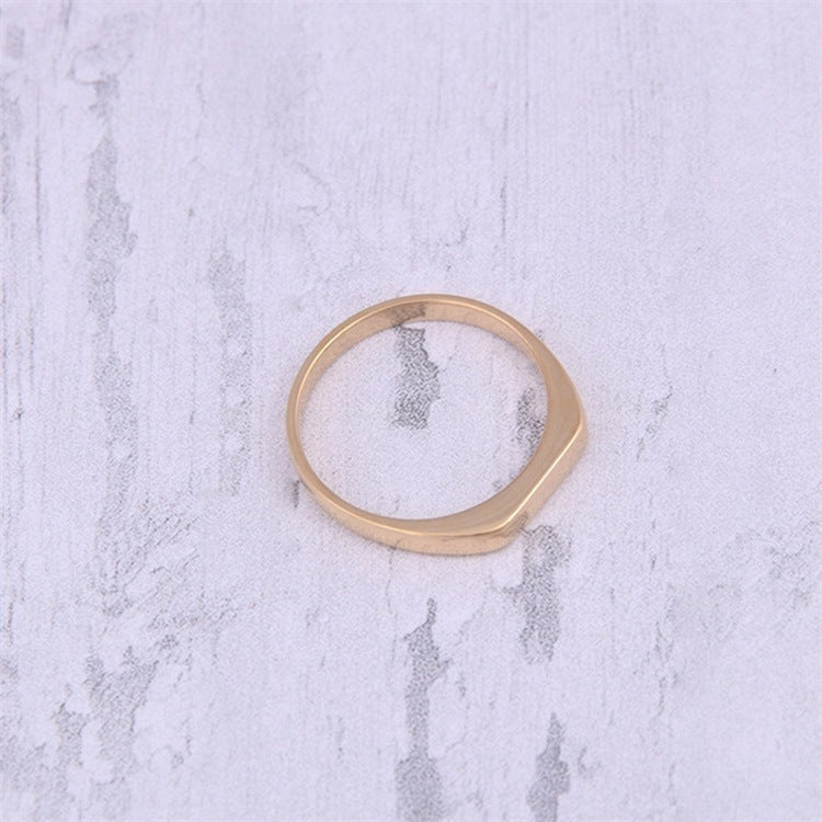 Couple Stainless Steel Rings Geometric Round Design Electroplated Fashion Jewelry Gift For Lovers Gift For Couples