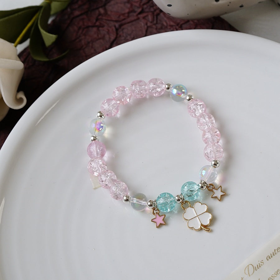 Womens Beaded Bracelet With Pearl Crystal And Alloy Animal Zodiac Charms Cartoon Adjustable Length Cute Charm