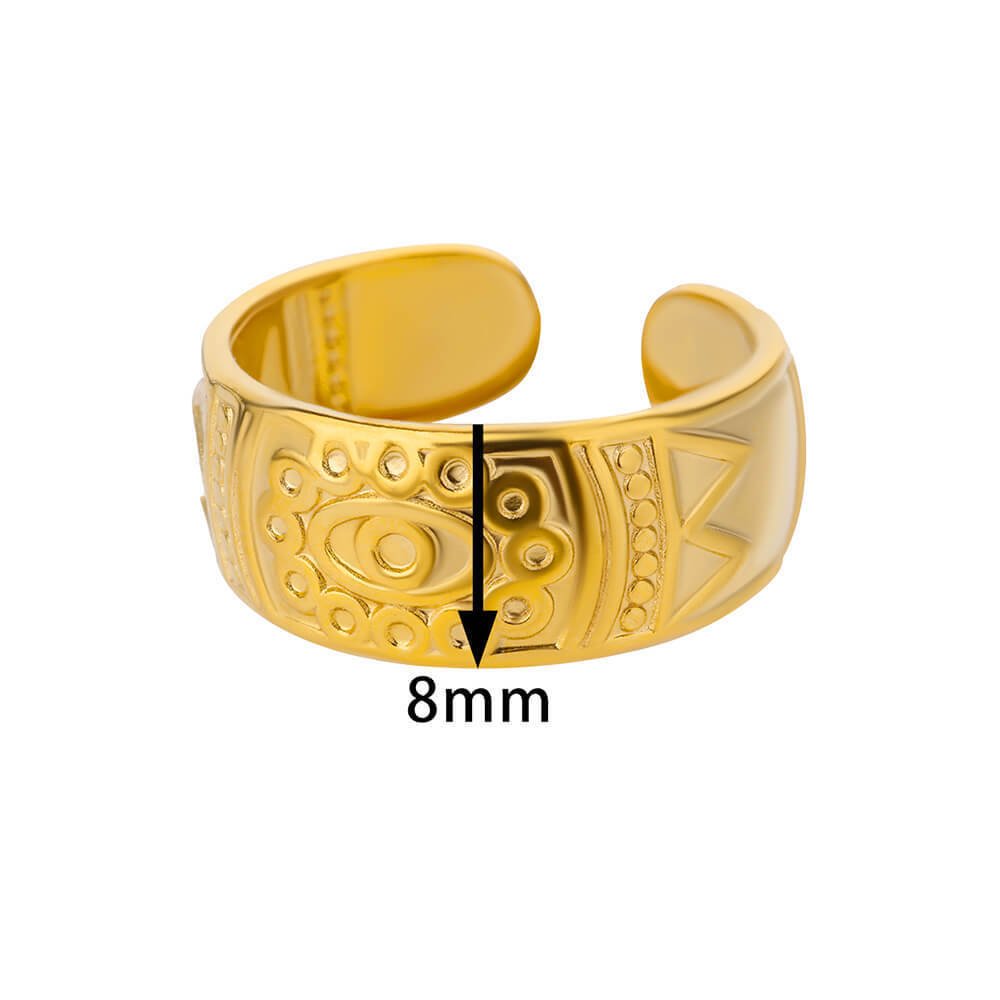 Elegant Stainless Steel Open Ring For Women Fashion Jewelry Electroplated Durable Statement Gift For Her Style