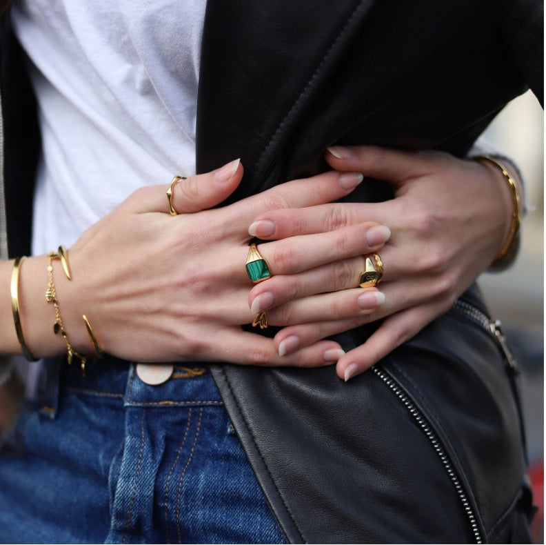 Gold Plated Vintage Couple Ring For Women And Men Copper Anniversary Gift Jewelry Environment Friendly Classic