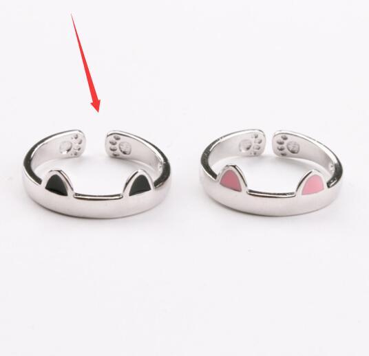 Couple Rings Cute Cat Ear Rings For Women And Men Matching Promise Rings Anniversary Fashion Jewelry Gift Gold