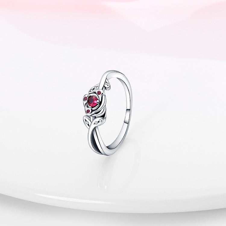Silver Plated Rose Ring White Copper With Cross Pearl Crown Flower Elements Size 7 8 9 Pastoral Color Elements