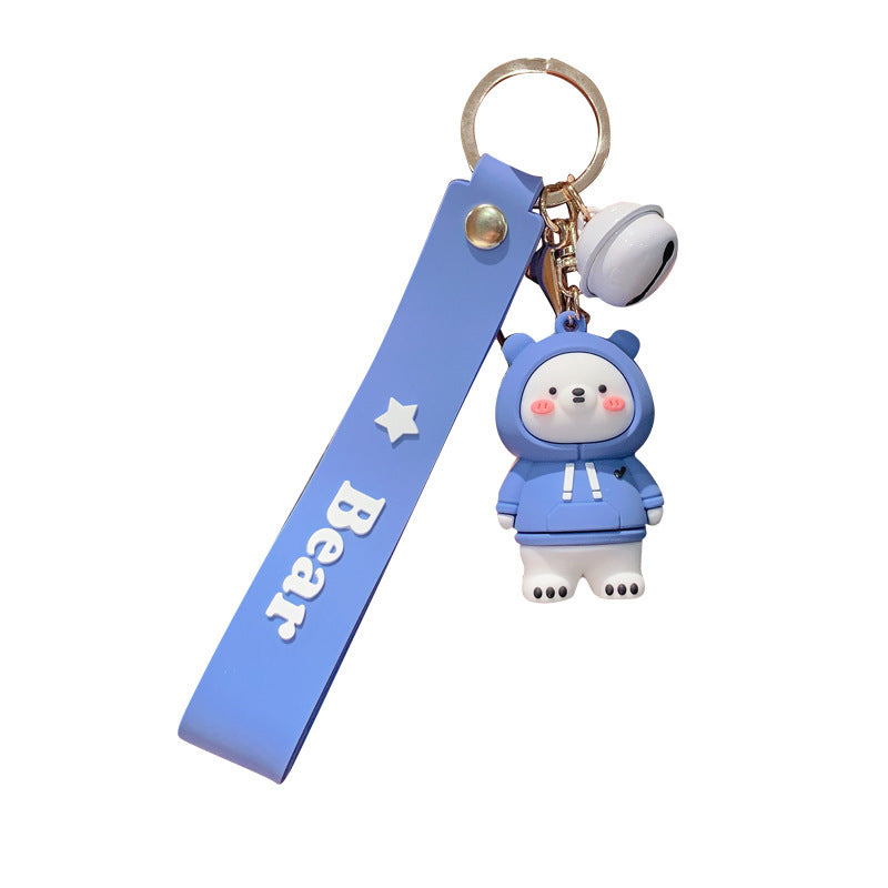 Cute Silicone Bear Keychain Pendant For Bag And Keys