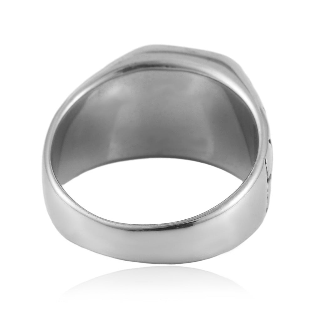 Men Retro Cross Ring Titanium Steel Durable Fashion Jewelry Statement Band For Everyday Wear Unisex Cross Ring Style