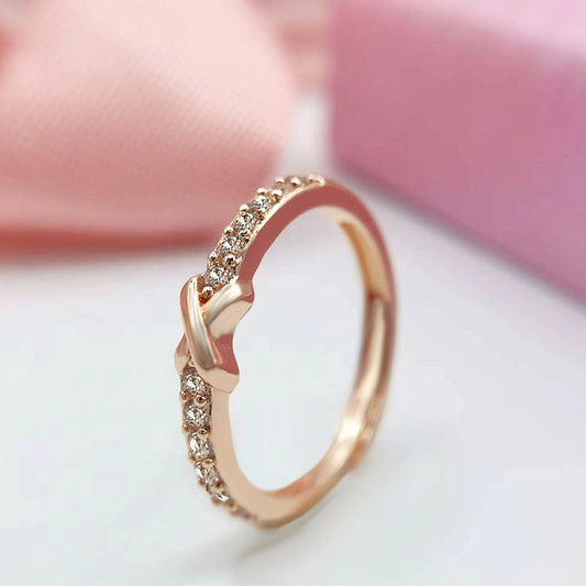 Womens Adjustable Initial Letter Ring Rose Gold Copper