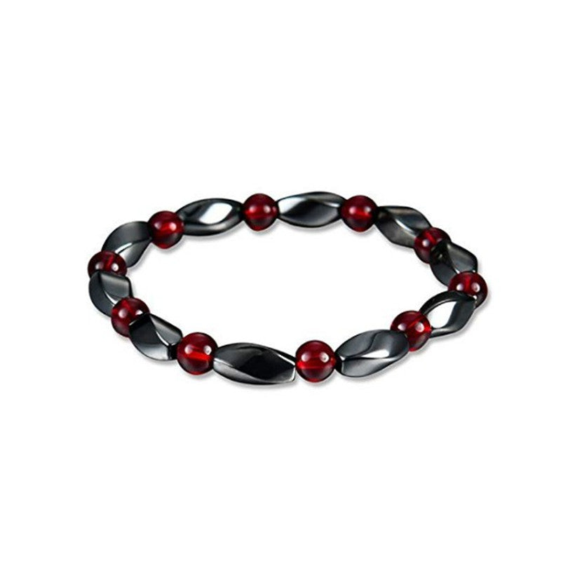 Geometric Hematite Bracelet For Men Black Stone Jewelry