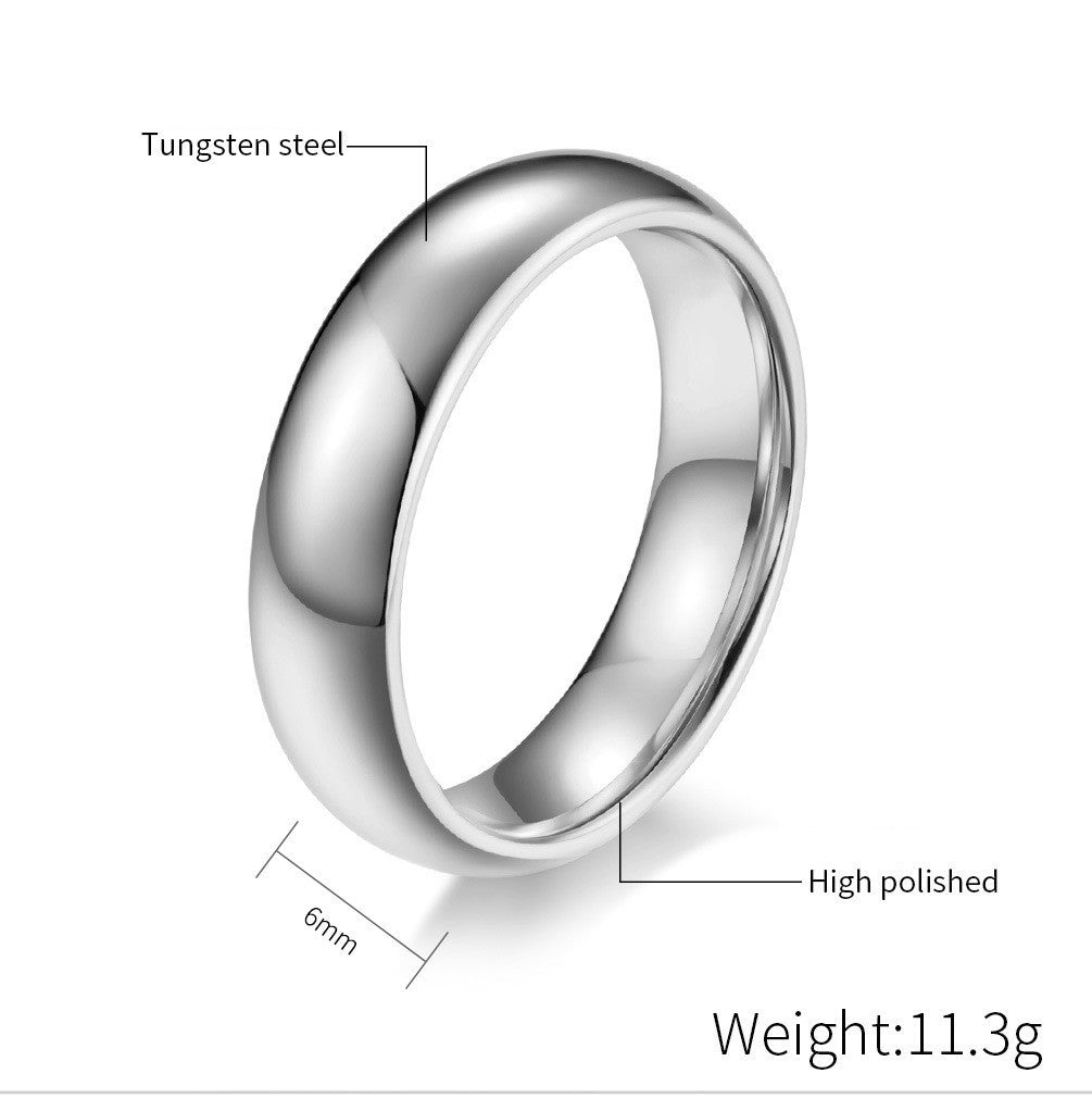 Tungsten Carbide Ring Simple Glossy Anti Scratch Comfort Fit Unisex Wedding Engagement Ring Durable Finish Daily Use