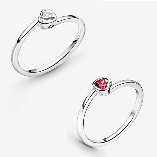 Womens Heart Ring S925 Silver Elegant Ring Simplicity Band Customizable Design Polished Finish Electroplated And Ground
