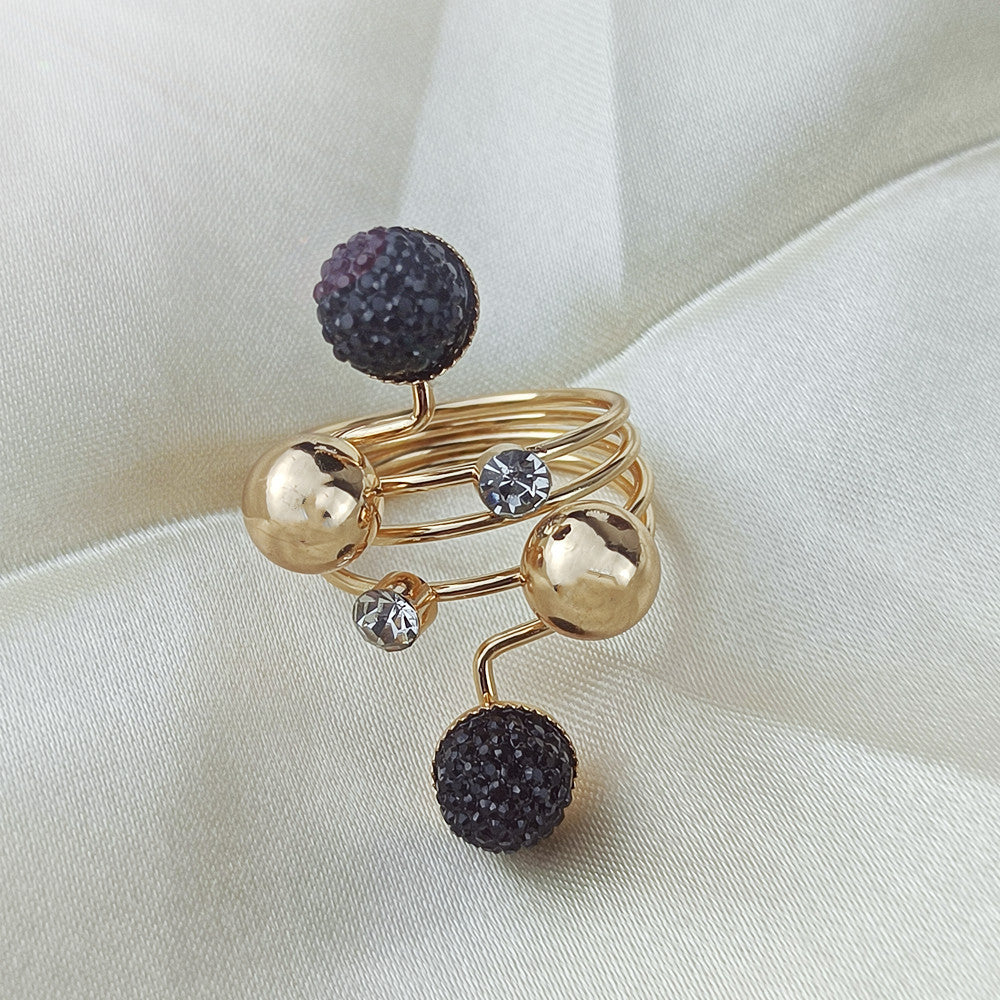 Womens Alloy Buckle Geometric Rings Simple Spring Ring Fashionable Scarf Rings Unique Design Ring Elegant Ring